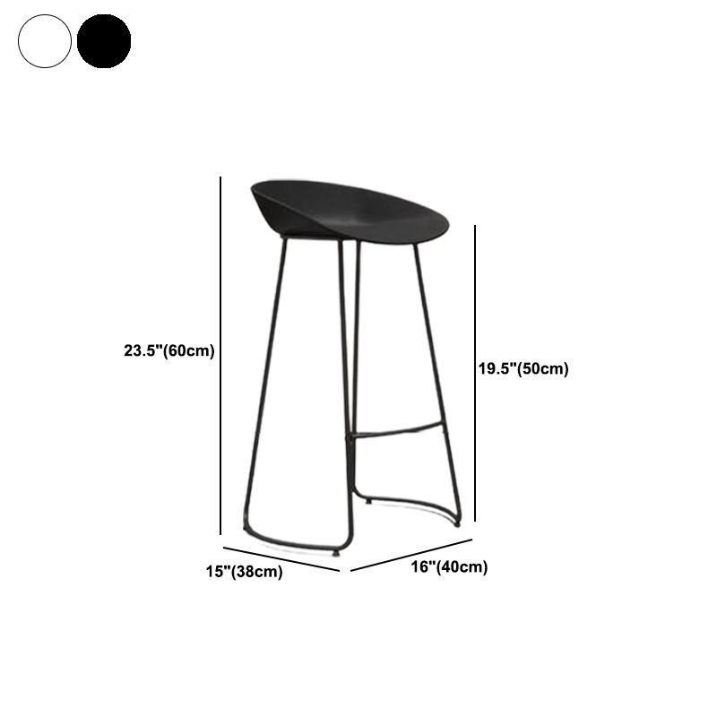 Modern Armless Backrest Counter Stool Iron Bar Stool with Acrylic Seat and Pedal for Cafe Clearhalo 'Bar Furniture' 'Bar Stools' 'bar_stools' 'furn' 'furn_bar_stools' 'Furniture' 'Kitchen & Dining Furniture' 1200x1200_7c6d9697-8d6d-4b56-92ef-bc6b24601ea9
