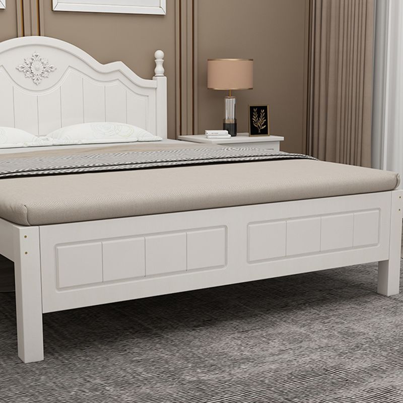 Victorian White Standard Bed Solid Wood Bed Frame with Custom Legs