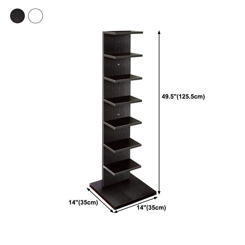 Contemporary 13.77" Wide Bookshelf Wood Geometric Shelf Bookcase Clearhalo 'Bookcases' 'furn' 'furn_bookcases' 'Furniture' 'Office Furniture' 1200x1200_7c6eb7c4-6c08-4e37-9890-293386952c46