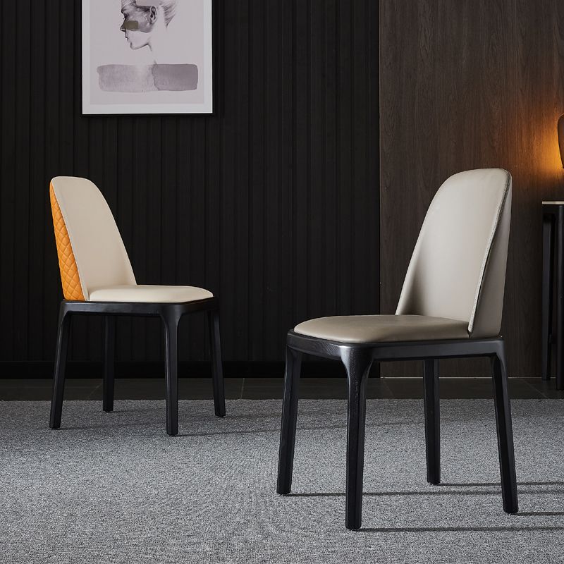 Contemporary Style Side Chairs Armless Parsons Chairs with Wooden Legs Clearhalo ' kitchen&dining_furn' 'Dining Chairs' 'Dining Tables & Seating' 'dining_chair' 'furn' 'furn_dining_chair' 'Furniture' 'furniture_dining_chair' 'Kitchen & Dining Furniture' 'kitchen' 1200x1200_7c706c3d-679e-41e6-903b-0cc5070a44a9