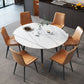 Modern Style Sintered Stone Dining Table White Round Drop-Leaf Table for Home Use Clearhalo ' dining_table' 'Dining Tables & Seating' 'Dining Tables' 'furn' 'furn_dining_table' 'Furniture' 'furniture_dining_table' 'Kitchen & Dining Furniture' 'kitchen&dining_furn' 'kitchen' 'kitchen_dining_table' 1200x1200_7c71bb5d-c36a-4b1d-87db-1162e01106a2
