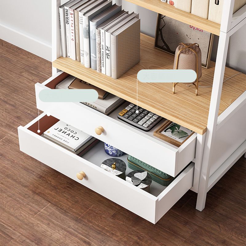 Estantería de madera abierta estantería multicapa de casa minimalista moderna