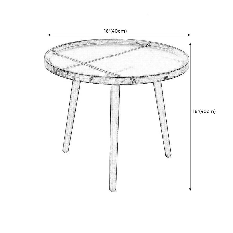 モダンラウンド/楕円形の木材エンドテーブルトレイトップソファサイドテーブルブラック/ホワイト/ブラウン