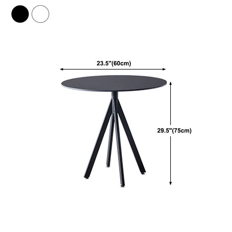 Round Dining Table Stone Top Dining Table in Black and White Clearhalo 'Dining Tables & Seating' 'Dining Tables' 'dining_table' 'furn' 'furn_dining_table' 'Furniture' 'Kitchen & Dining Furniture' 1200x1200_7c724617-5679-4714-914e-ff84d4f2b661