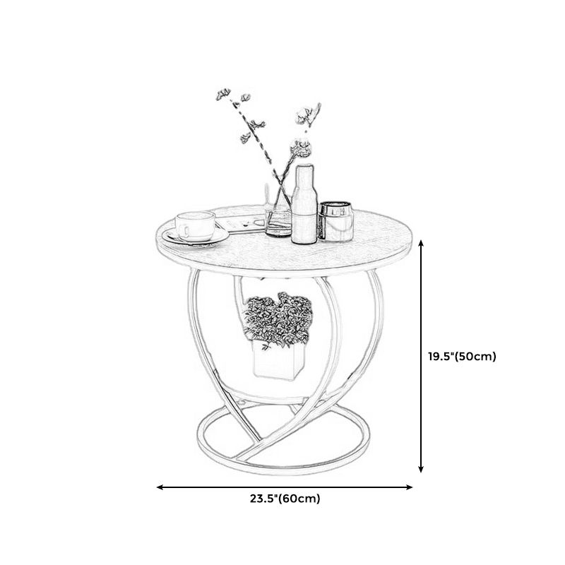 Luxury Marble Round Accent Side Table Abstract Metal Frame End Table with Shelf Clearhalo 'Coffee & Accent Tables' 'End & Side Tables' 'end_side_table' 'end_side_tables' 'furn' 'furn_end_side_tables' 'Furniture' 'furniture_end_side_table' 'Living Room Furniture' 1200x1200_7c7250ee-3fe7-4296-8608-9d5b3401d998