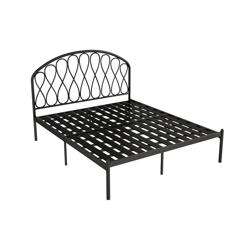Open-Frame Bed,47.24" H Arched Headboard Slat Bed with Metal Legs Clearhalo 'Bedroom Furniture' 'Beds' 'furn' 'furn_beds' 'Furniture' 1200x1200_7c726149-da66-4840-92bd-3e0516b2407d