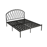 Open-Frame Bed,47.24" H Arched Headboard Slat Bed with Metal Legs Clearhalo 'Bedroom Furniture' 'Beds' 'furn' 'furn_beds' 'Furniture' 1200x1200_7c726149-da66-4840-92bd-3e0516b2407d