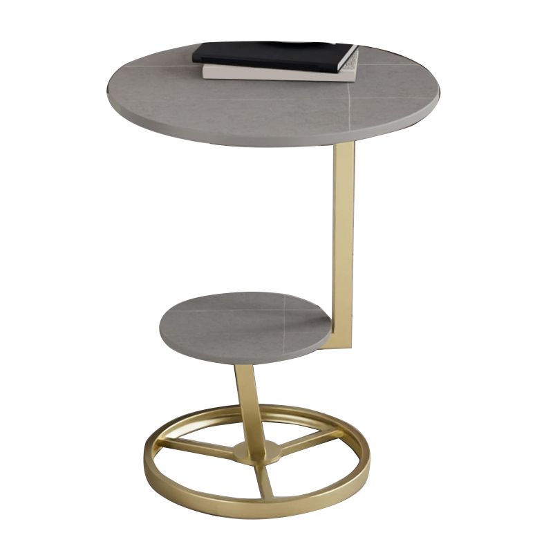 Modern Double Tier Side End Table Round Corner Table for Living Room Clearhalo 'Coffee & Accent Tables' 'End & Side Tables' 'end_side_tables' 'furn' 'furn_end_side_tables' 'Furniture' 'Living Room Furniture' 1200x1200_7c72f962-e9d2-41ec-add3-b57362d9c837