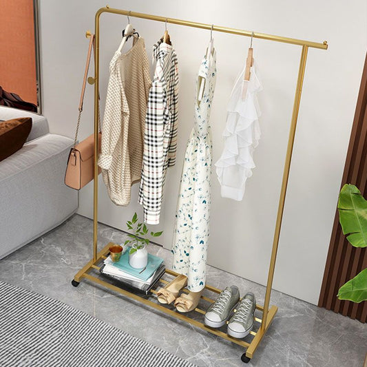 Industrial Coat Rack Metallic Freistandardkleiderregal mit universellem Rad