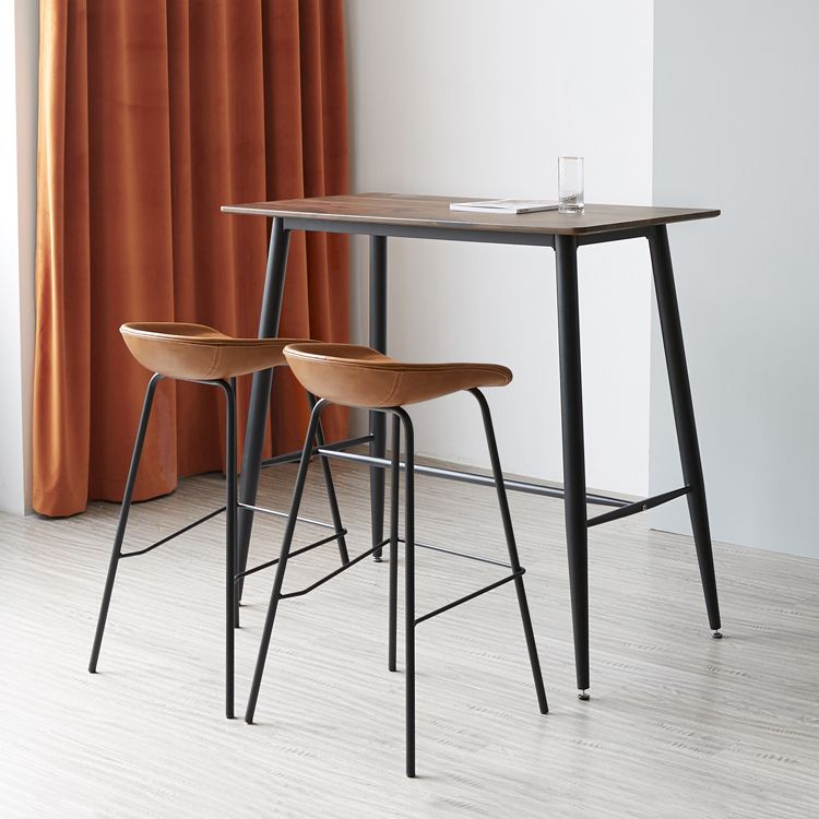 Contemporary Matte Finish Leather Barstool Low Back Home Stool Clearhalo 'Bar Furniture' 'Bar Stools' 'bar_stools' 'furn' 'furn_bar_stools' 'Furniture' 'furniture_bar_stools' 'Kitchen & Dining Furniture' 1200x1200_7c744057-735f-4bd3-8e69-4dfca4a050d2