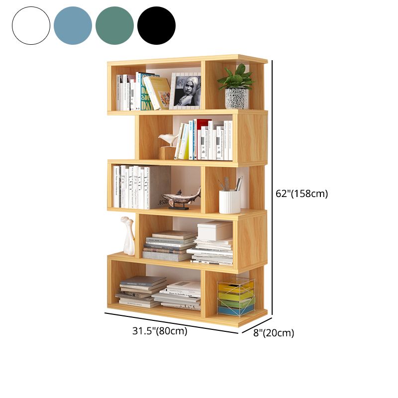 Wood Standard Bookcase Contemporary Style Open Back Bookshelf for Home Office Clearhalo 'Bookcases' 'Furniture' 'furniture_bookcases' 'Office Furniture' 1200x1200_7c7768e9-080e-48bc-bb60-c59083c3bd0a