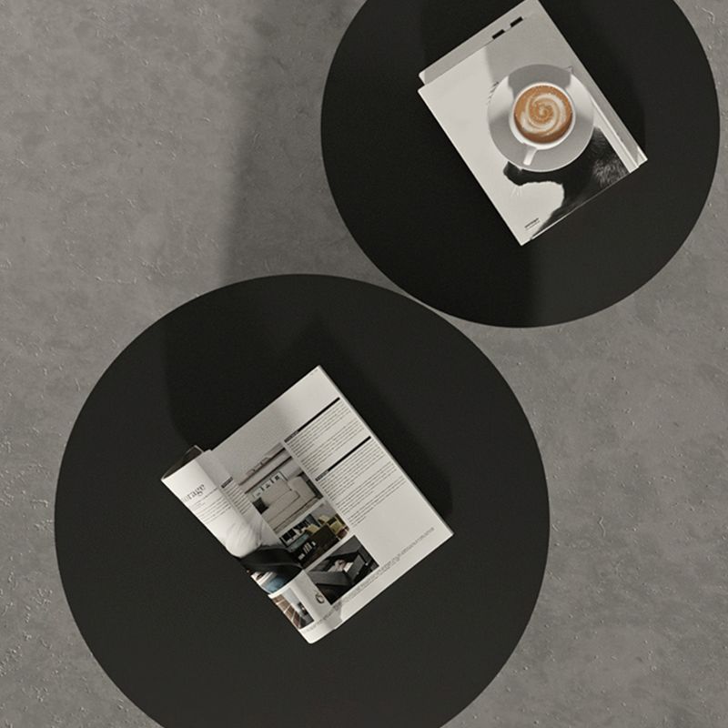 Mid-Century Modern Couchtisch mit Sockel aus Metall, runder Cocktailtisch