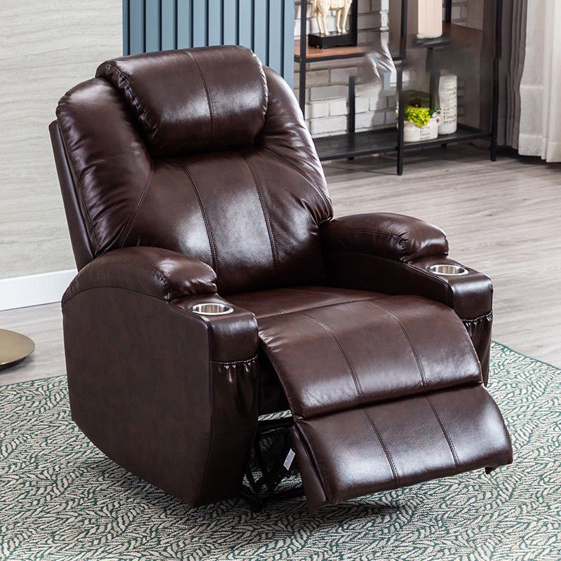 Mid-Century Modern Faux Leather Club Chair Recliner Massage Home Theater Recliner Clearhalo 'Chairs & Seating' 'furn' 'furn_recliners' 'Furniture' 'Living Room Furniture' 'Recliners' 1200x1200_7c7b04aa-71ff-4b25-a867-c3050febdc31