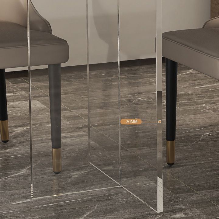 Acrylic Contemporary Rectangular Table Sintered Stone Table for Dining Room Clearhalo ' dining_table' 'Dining Tables & Seating' 'Dining Tables' 'furn' 'furn_dining_table' 'Furniture' 'furniture_dining_table' 'Kitchen & Dining Furniture' 'kitchen&dining_furn' 'kitchen' 'kitchen_dining_table' 1200x1200_7c7b6e5d-43ea-44b9-96ef-f417a1e37b25