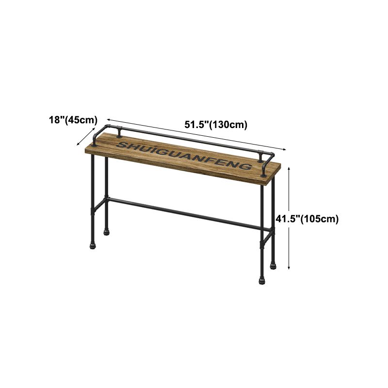 Industrial Wood Pub Table with Rectangle Table Top Black Trestle Table - 42" H Clearhalo 'Bar Furniture' 'Bar Tables' 'bar_tables' 'furn' 'furn_bar_tables' 'Furniture' 'furniture_bar_tables' 'Kitchen & Dining Furniture' 1200x1200_7c7bdb2f-083c-4bd1-af6e-37ec83799829
