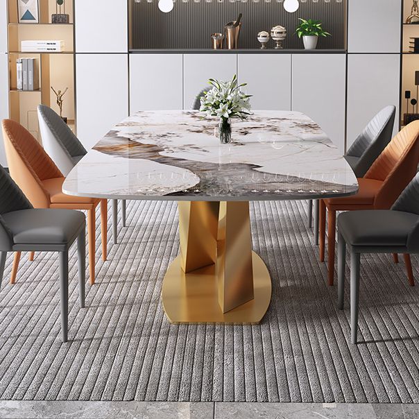Rectangle Luxury Dining Table White Tone Fixed Table of Sintered Stone Clearhalo ' dining_table' 'Dining Tables & Seating' 'Dining Tables' 'furn' 'furn_dining_table' 'Furniture' 'furniture_dining_table' 'Kitchen & Dining Furniture' 'kitchen&dining_furn' 'kitchen' 'kitchen_dining_table' 1200x1200_7c7e68c6-c11c-408d-939b-96d8ada23ce6