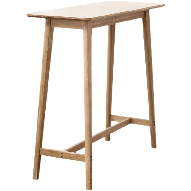 Modern vast hout bistro accent eettafel rechthoek indoor patio balk tafel