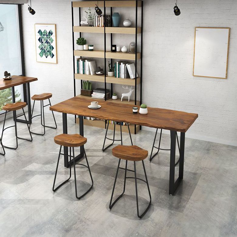 Modern Rectangle Solid Wood Bar Table Set 1/5/6 Pieces Counter Table with Backless Stools Clearhalo 'Bar Furniture' 'furn' 'furn_home_bar_bar_sets' 'Furniture' 'Home Bars & Bar Sets' 'home_bar_bar_sets' 'Kitchen & Dining Furniture' 1200x1200_7c812496-0034-4fe2-b25d-9ee15590e00e