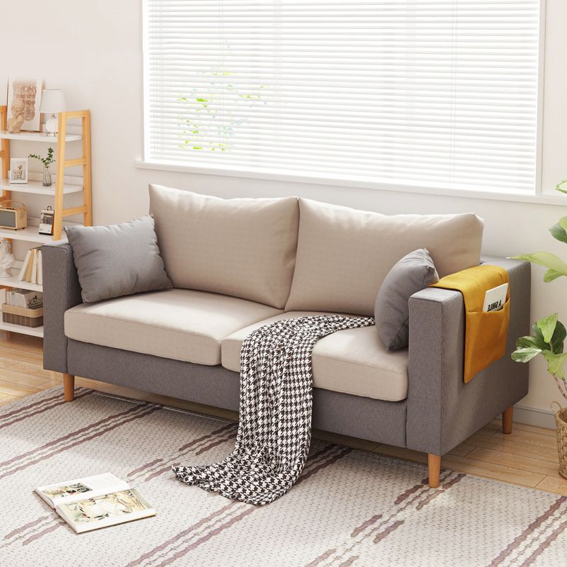 ボーナスルーム用の現代的な四角い腕のソファ染色抵抗性ファブリックデッキー