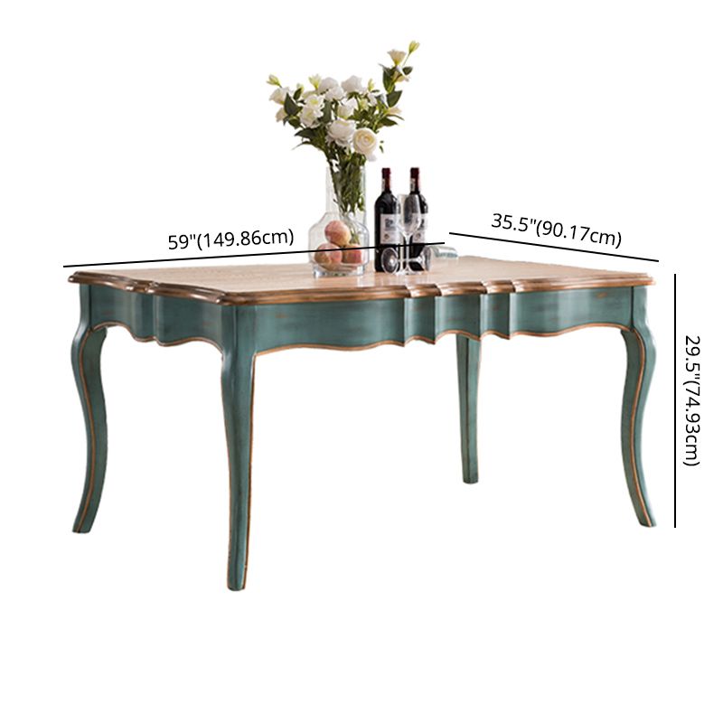 Traditional Wooden Dining Room Set Standard Height with Rectangle Top and Blue Base Dining Furniture Clearhalo 'Dining Room Sets' 'Dining Tables & Seating' 'dining_room_set' 'furn' 'furn_dining_room_set' 'Furniture' 'furniture_dining_room_set' 'Kitchen & Dining Furniture' 'kitchen&dining_furn' 'kitchen' 1200x1200_7c8253c8-3586-458e-b9cd-1d6a9d6978f8