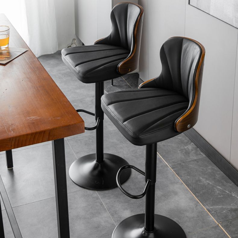 Scandinavian Metal Stool Leather Upholstered Counter Stool in Matte Finish for Indoor Clearhalo 'Bar Furniture' 'Bar Stools' 'bar_stools' 'furn' 'furn_bar_stools' 'Furniture' 'Kitchen & Dining Furniture' 1200x1200_7c8313d0-954a-499d-aa0a-3c1fa8f8a237