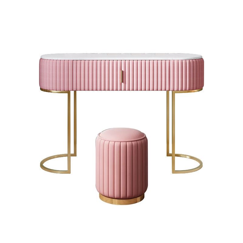 Glam Marble Top Vanity Table 30.15" H Makeup Dressing Table Set Clearhalo 'Bedroom Furniture' 'furn' 'furn_makeup_vanities' 'Furniture' 'Makeup Vanities' 'makeup_vanities' 1200x1200_7c834c81-2bdc-491e-8b0f-c13c62ef6a8b