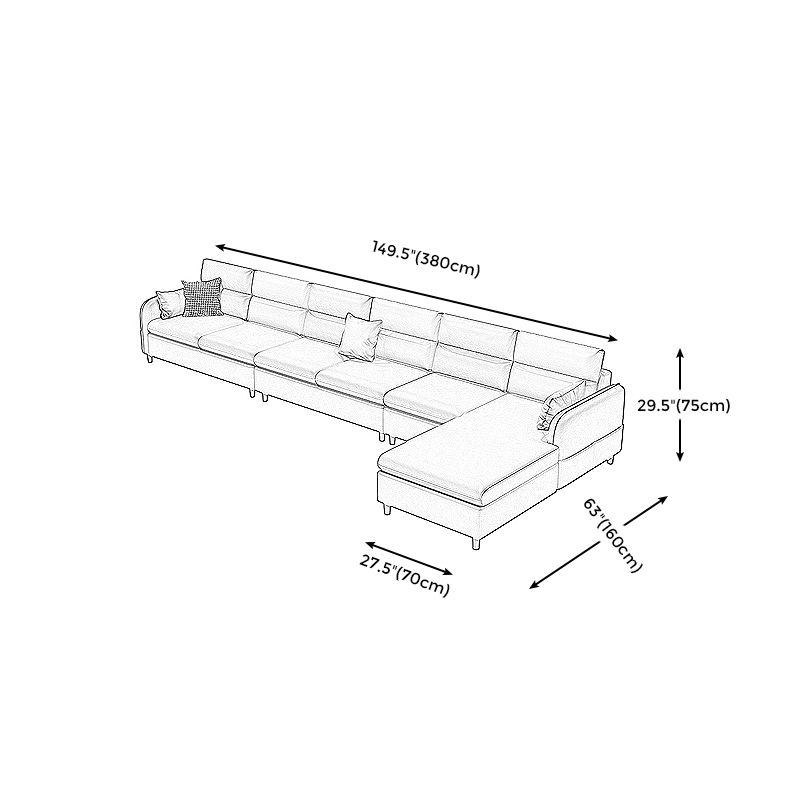 Stain Resistan Faux Leather Square Arm Sectional with Pillowed Back Cushions for Apartment Clearhalo 'furn' 'furn_sectionals' 'Furniture' 'furniture_sectionals' 'kitchen' 'kitchen_sectionals' 'Living Room Furniture' 'Sectionals' 1200x1200_7c838b33-a5fa-4ecd-886c-dc48c27f8c6f