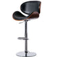 Contemporary Metal Barstool Low Back Faux Leather Footrest Furniture
