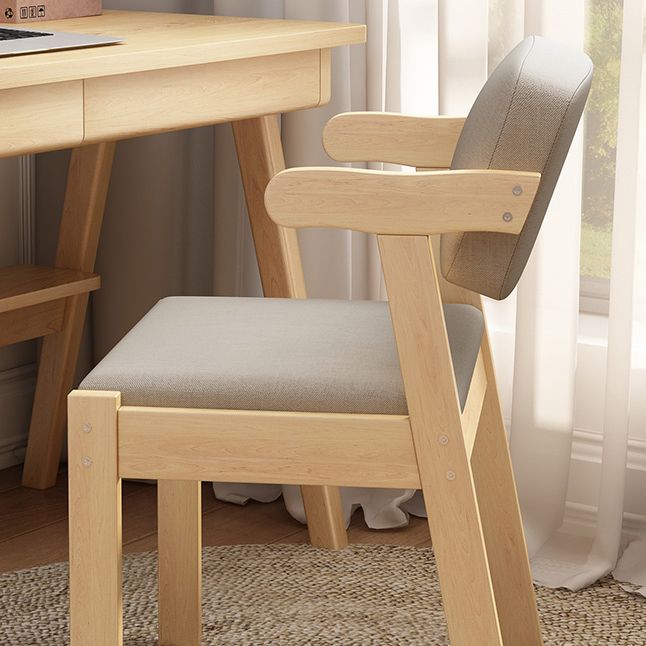 Scandinavian Home Arm Chair Open Back Wood Upholstered Dining Room Chair Clearhalo ' kitchen&dining_furn' 'Dining Chairs' 'Dining Tables & Seating' 'dining_chair' 'furn' 'furn_dining_chair' 'Furniture' 'furniture_dining_chair' 'Kitchen & Dining Furniture' 'kitchen' 1200x1200_7c876842-f511-4d80-bebb-67fdac17fd2a