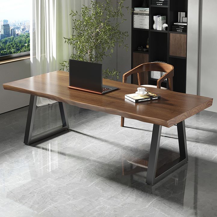 Zeitgenössischer Massivholz -Büro -Schreibtisch Rechteckiger Eisenschreibtisch für Büro