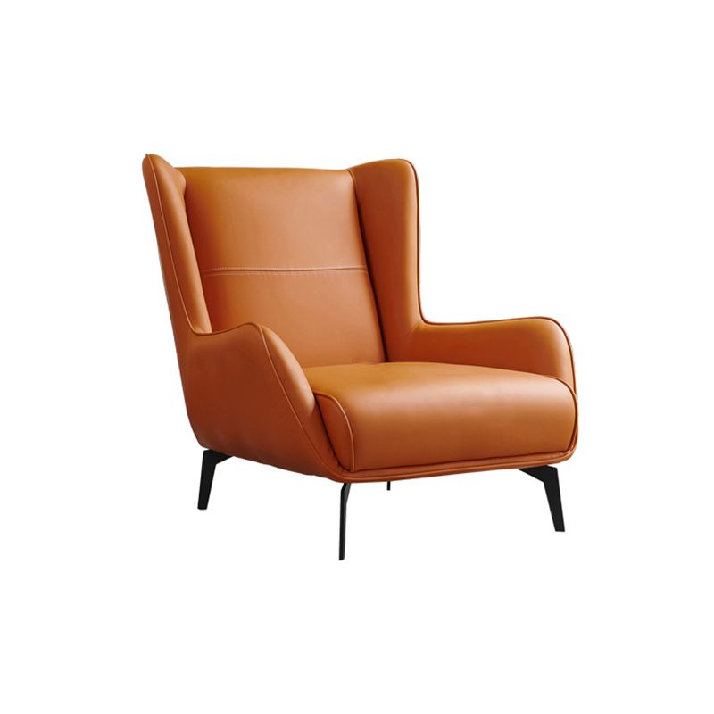 Fixed Back Lounge Chair Leather Side Chair with Black Metal Legs Clearhalo 'Accent Chairs' 'accent_chairs' 'Chairs & Seating' 'furn' 'furn_accent_chairs' 'Furniture' 'Living Room Furniture' 1200x1200_7c8beef3-4ecd-4f8c-9fe1-0abfc3c82fac