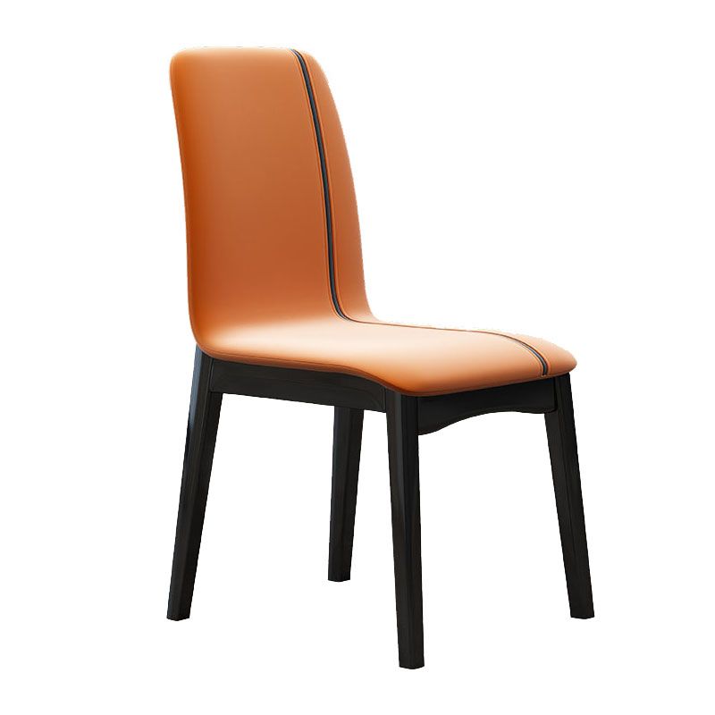 Contemporary Faux Leather Dining Chairs Solid Back Armless Dining Chair Clearhalo ' kitchen&dining_furn' 'Dining Chairs' 'Dining Tables & Seating' 'dining_chair' 'furn' 'furn_dining_chair' 'Furniture' 'furniture_dining_chair' 'Kitchen & Dining Furniture' 'kitchen' 1200x1200_7c8d0fc4-2eba-44e6-8c7c-0c6e67f9b7a1