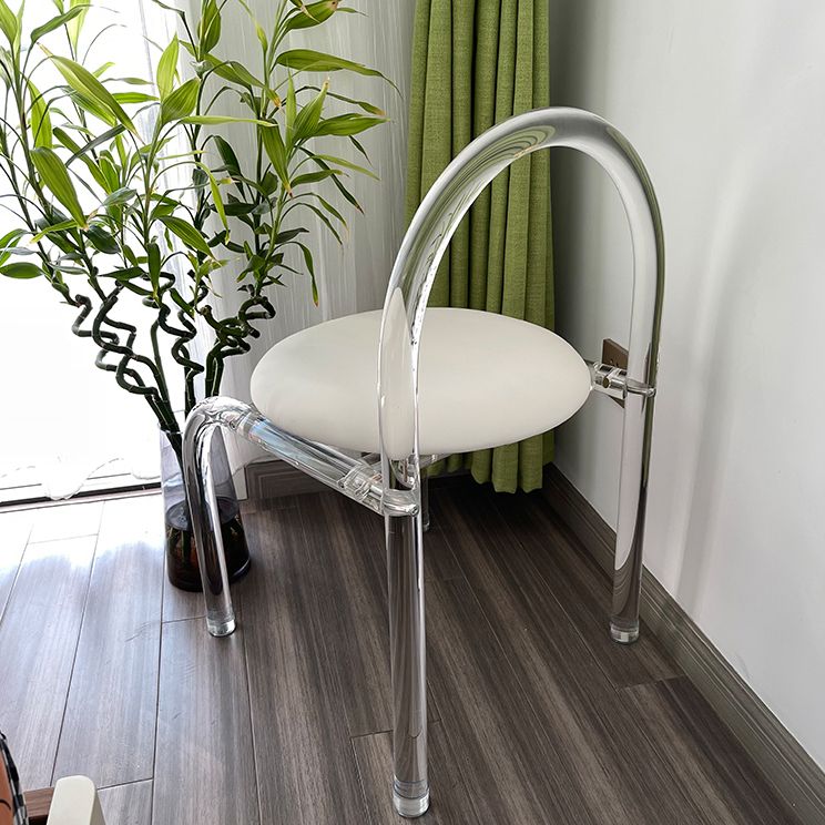 Moderne stijl eetkamerstoel leer open achterkant stoel met acrylbasis