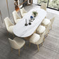 Glam Kitchen White Dining Table Sintered Stone Standard Dining Table with Pedestal Base Clearhalo ' dining_table' 'Dining Tables & Seating' 'Dining Tables' 'furn' 'furn_dining_table' 'Furniture' 'furniture_dining_table' 'Kitchen & Dining Furniture' 'kitchen&dining_furn' 'kitchen' 'kitchen_dining_table' 1200x1200_7c8da448-d1c6-4a37-a351-b242afb6935e