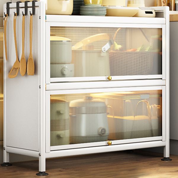 Server a buffet in metallo bianco porte in vetro server buffet moderno per soggiorno