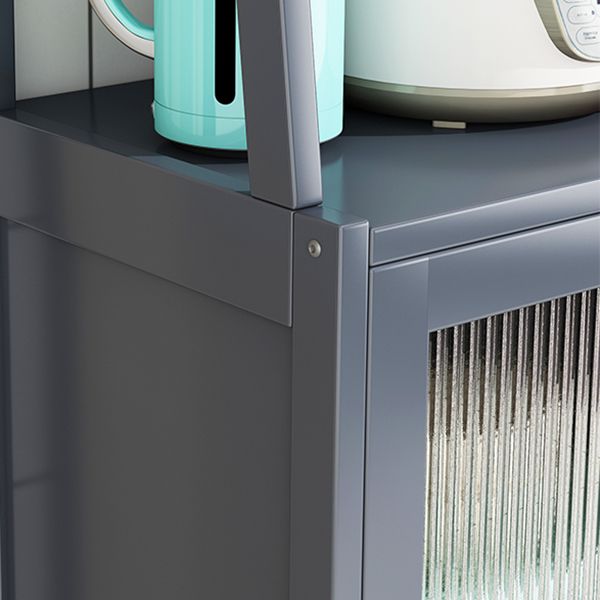 Server da pranzo in bambù grigio 2 ripiani glam buffet server per cucina