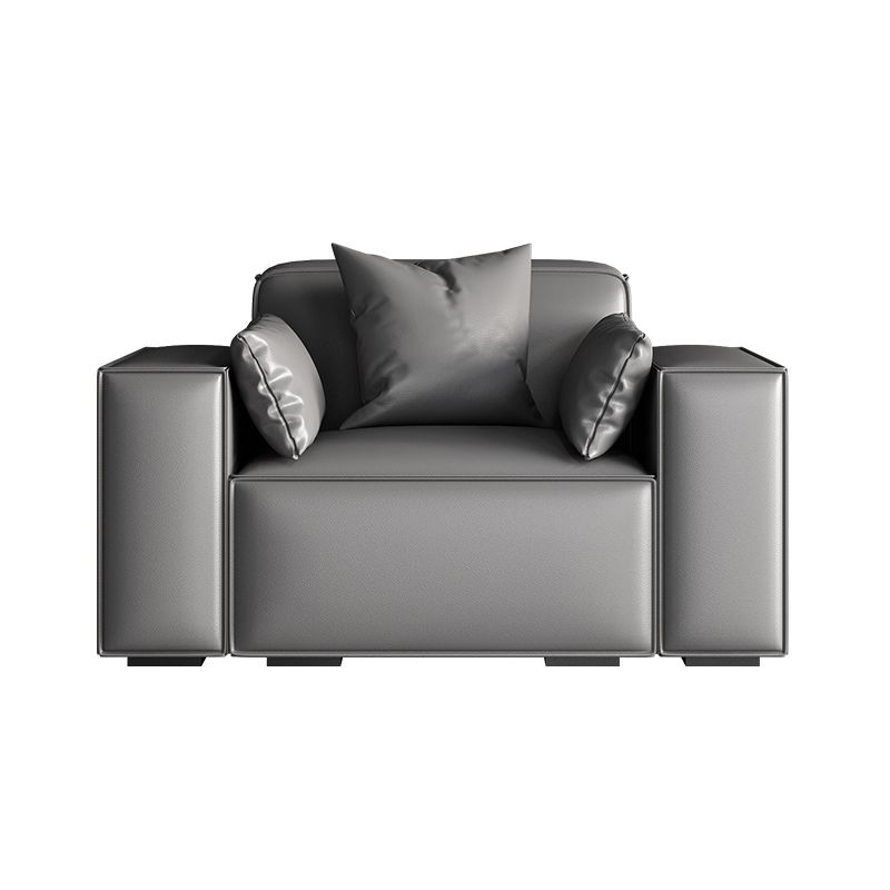 Faux Leather Modern Standard Sofa 37"W Square Arm Sofa Sofa Living Room Clearhalo 'furn' 'furn_sofas' 'Furniture' 'furniture_sofas' 'kitchen' 'kitchen_sofas' 'Living Room Furniture' 'Sofa' 'sofas' 1200x1200_7c8fec0e-2400-41df-ac1f-422dc4719a7a