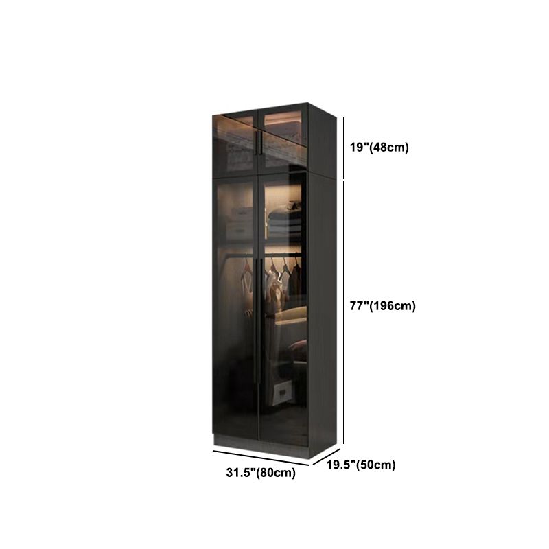 Moderne garderobe armoire hout en glazen kledingkastkast voor thuis