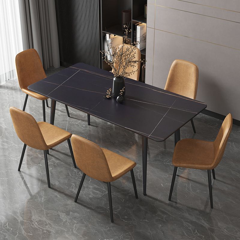 Stone Top Dining Table Industrial 4 Legs  Dining Table for Dining Room