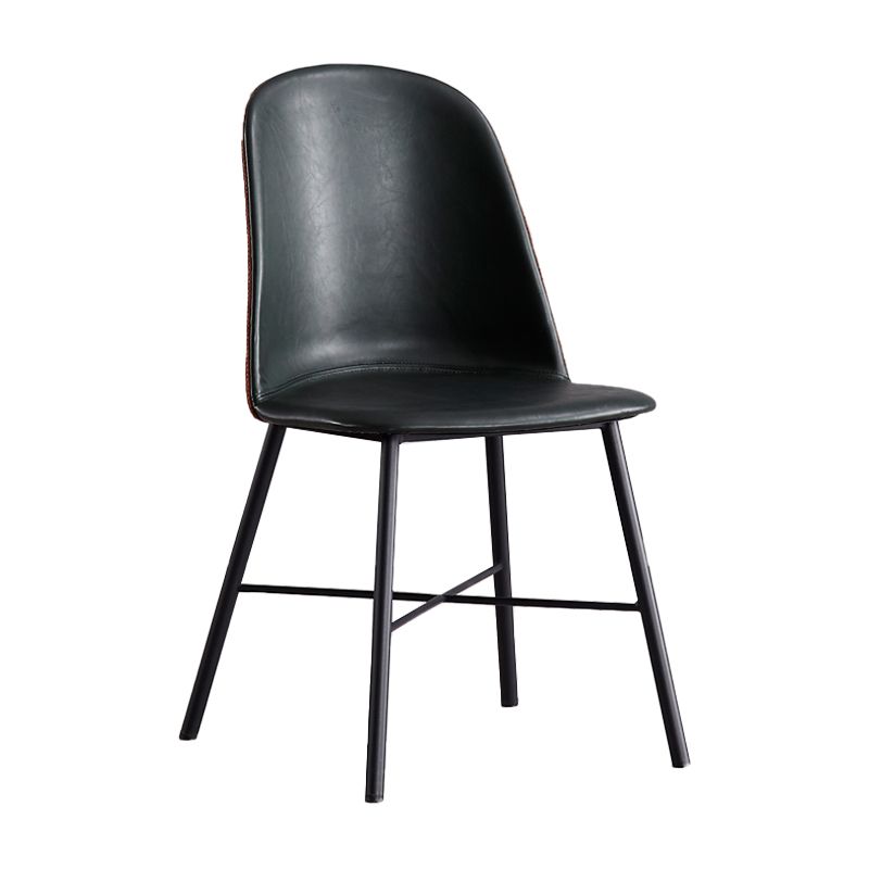 Modern Armless Dining Chairs Solid Back Dining Side Chair with Black Legs (Set of 2) Clearhalo ' kitchen&dining_furn' 'Dining Chairs' 'Dining Tables & Seating' 'dining_chair' 'furn' 'furn_dining_chair' 'Furniture' 'furniture_dining_chair' 'Kitchen & Dining Furniture' 'kitchen' 1200x1200_7c916d11-5c4c-46b7-aca6-6b761aa032ee