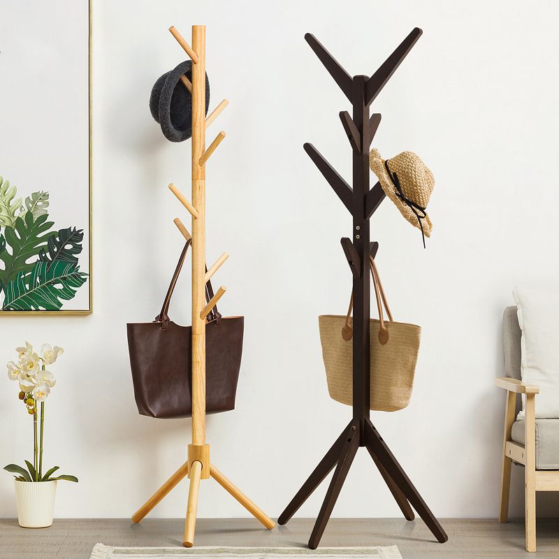 Wooden Hall Stand Entryway Hook Tripod Steady Hall Tree Coat Hanger Clearhalo 'Entry & Mudroom Furniture' 'furn' 'furn_hall_tree_coat_racks' 'Furniture' 'Hall Trees & Coat Racks' 'hall_tree_coat_racks' 1200x1200_7c92b1fe-ba36-4424-b1b4-0fc2ef20aa1a