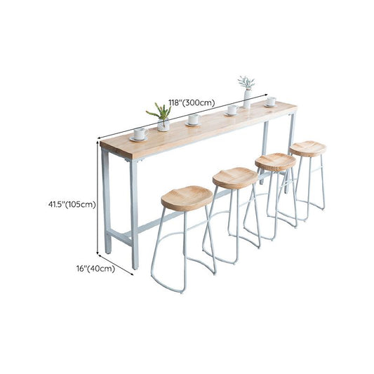 モダンバーの高さテーブルソリッドウッドトップビストロバーテーブルと架台ベース