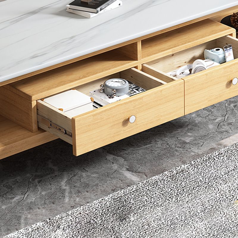 18.11"H TV Stand Contemporary Style Solid Wood TV Console with 2 Drawers Clearhalo 'furn' 'furn_tv_stands_entertainment_centers' 'Furniture' 'Living Room Furniture' 'TV Stands & Entertainment Centers' 'TV Stands & Media Storage Furniture' 'tv_stands_entertainment_centers' 1200x1200_7c93bb89-6c9d-4265-8e8d-a7a378d6f9ec