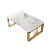 Table basse en marbre carré table de cocktail à étagère ouverte pour la table basse du salon