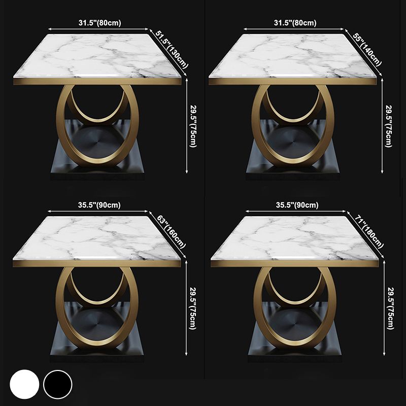 Metal Traditional Luxury Rectangle Indoor Table Sintered Stone Table with Metal Trestle Clearhalo ' dining_table' 'Dining Tables & Seating' 'Dining Tables' 'furn' 'furn_dining_table' 'Furniture' 'furniture_dining_table' 'Kitchen & Dining Furniture' 'kitchen&dining_furn' 'kitchen' 'kitchen_dining_table' 1200x1200_7c950f3d-6fb4-4396-af30-815ff42b3e2c