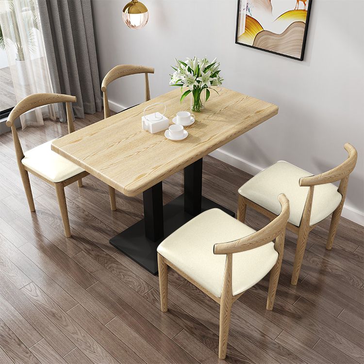 Minimalist Wooden Dining Set Standard Height with Pedestal Base Dining RoomSet for Home Use Clearhalo 'Dining Room Sets' 'Dining Tables & Seating' 'dining_room_set' 'furn' 'furn_dining_room_set' 'Furniture' 'furniture_dining_room_set' 'Kitchen & Dining Furniture' 'kitchen&dining_furn' 'kitchen' 1200x1200_7c95cea3-348b-474f-b24b-8fcba1e96a76