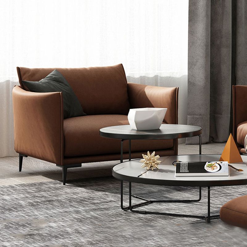 Stationary Living Room Square Arm Standard Orange Sofa with Cushions Clearhalo 'furn' 'furn_sofas' 'Furniture' 'furniture_sofas' 'kitchen' 'kitchen_sofas' 'Living Room Furniture' 'Sofa' 'sofas' 1200x1200_7c963086-f81c-4d4a-966c-81e4f0b9644a