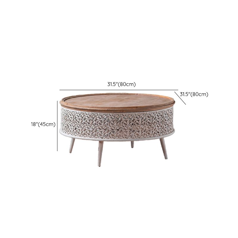 Tavolo laterale accento a forma di tamburo in legno e in metallo tavolo d'angolo in stile rustico