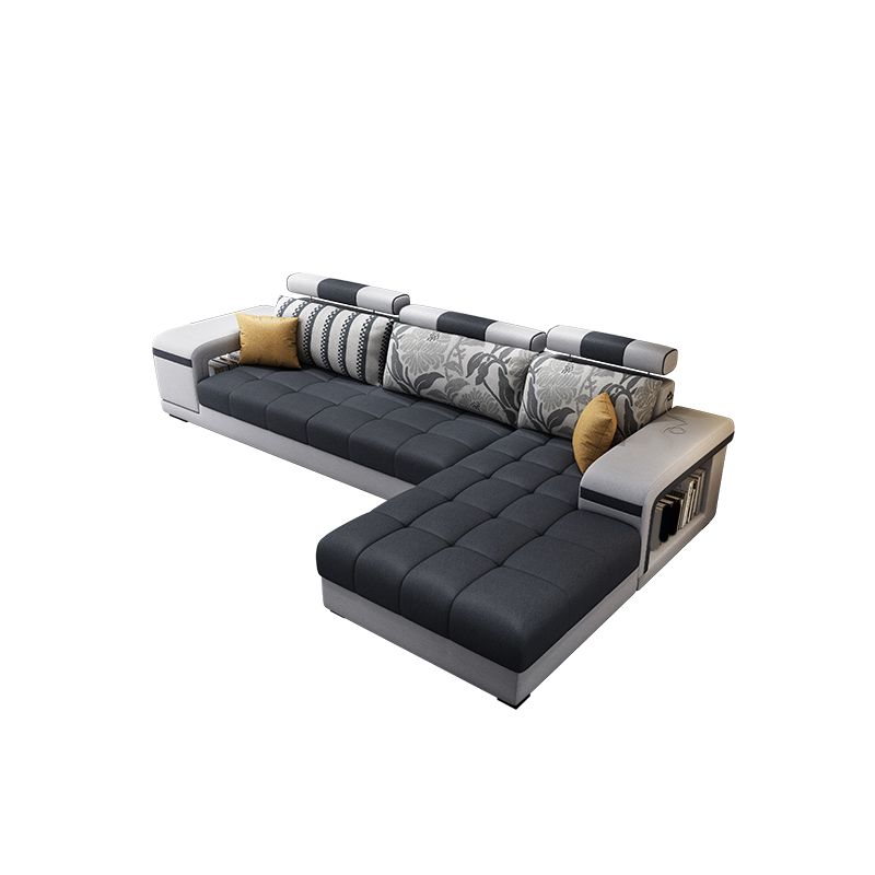 Divano contemporaneo di stoccaggio a slittamento del braccio quadrato.