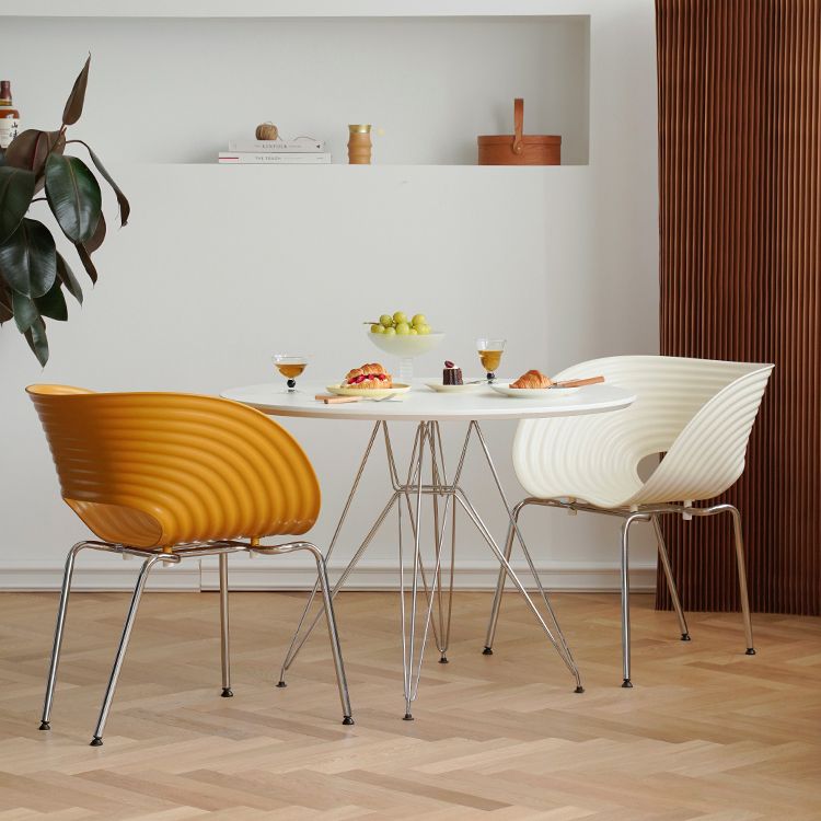 Industrial Side Chair Plastic Open Back Dining Chair for Home